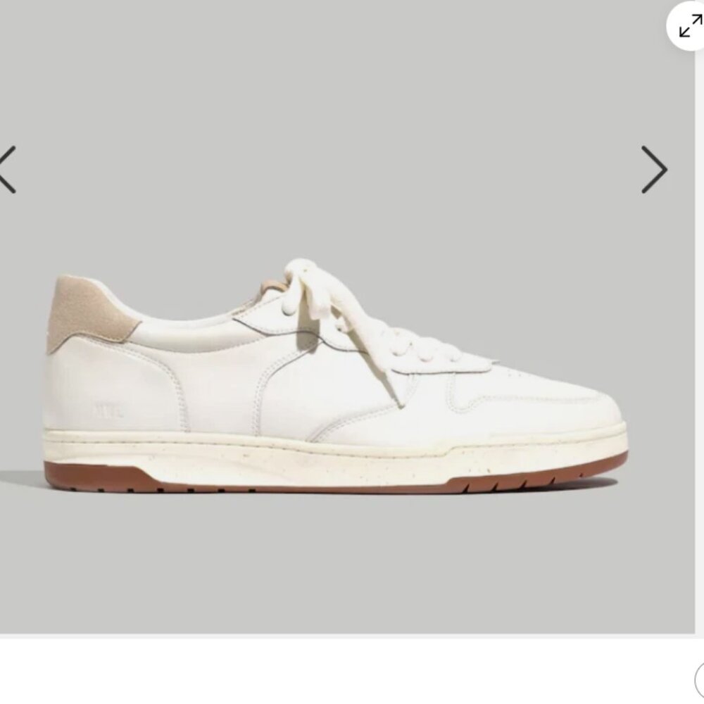 Madewell Men's Court Low-Top Sneaker in Napa Leather - Ivory Men's size 8. NWT